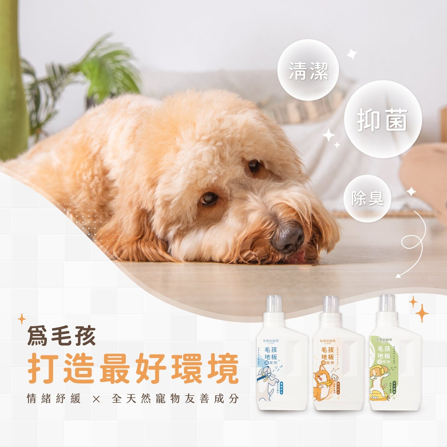 狗狗地板清潔劑 1L - 毛孩站起來