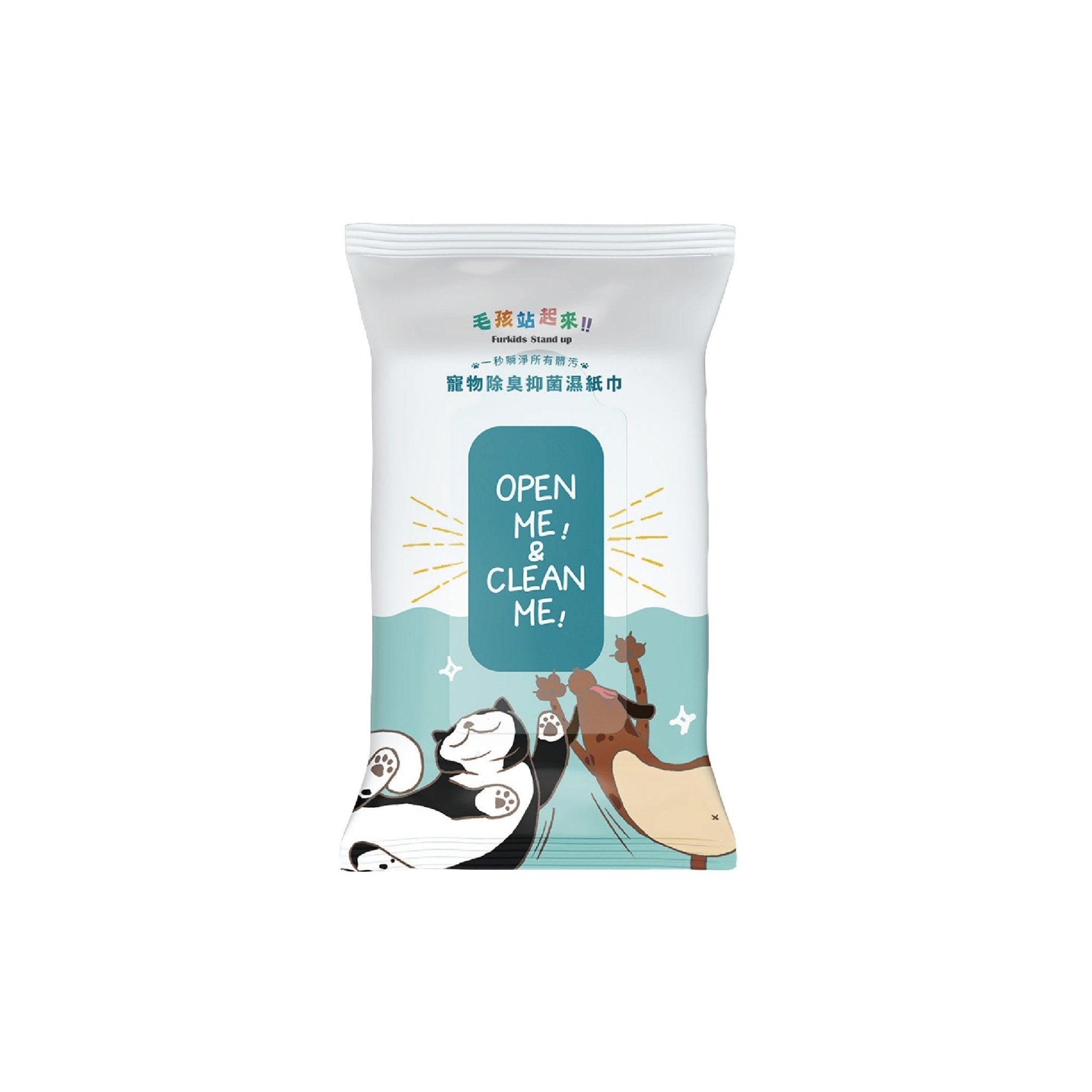 【贈品】寵物除臭抑菌濕紙巾 30抽 - 毛孩站起來