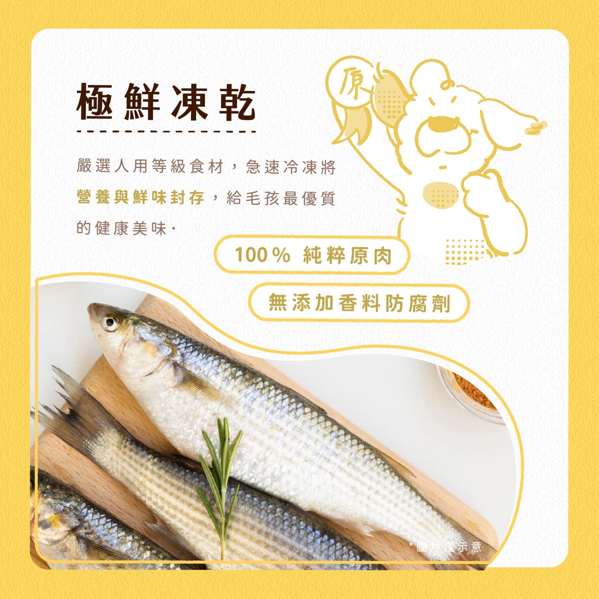 毛孩凍乾 極鮮虱目魚 50g - 毛孩站起來