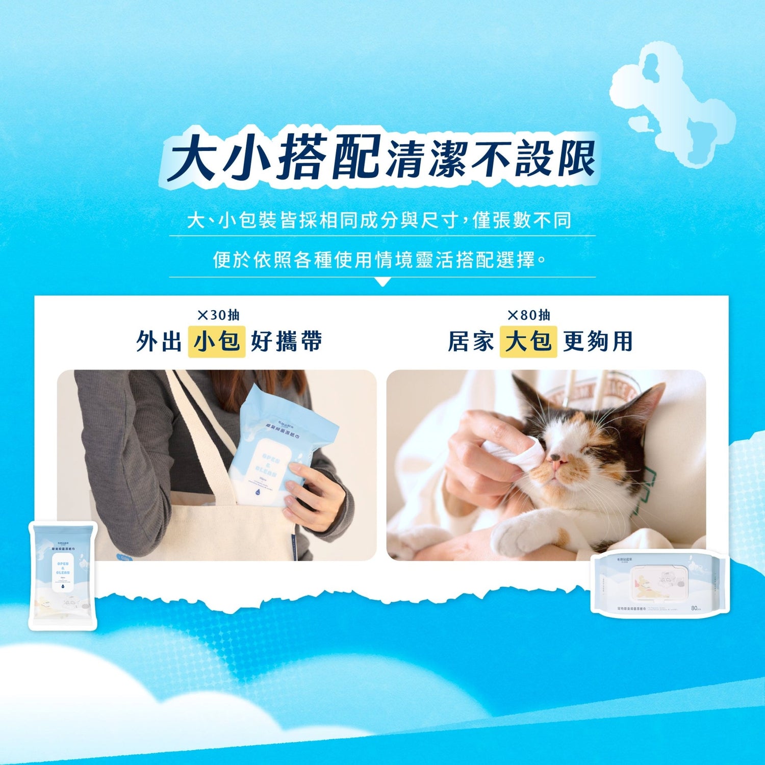 毛孩居家清潔組（居家清潔液+洗毛精+除臭噴霧+濕紙巾） - 毛孩站起來