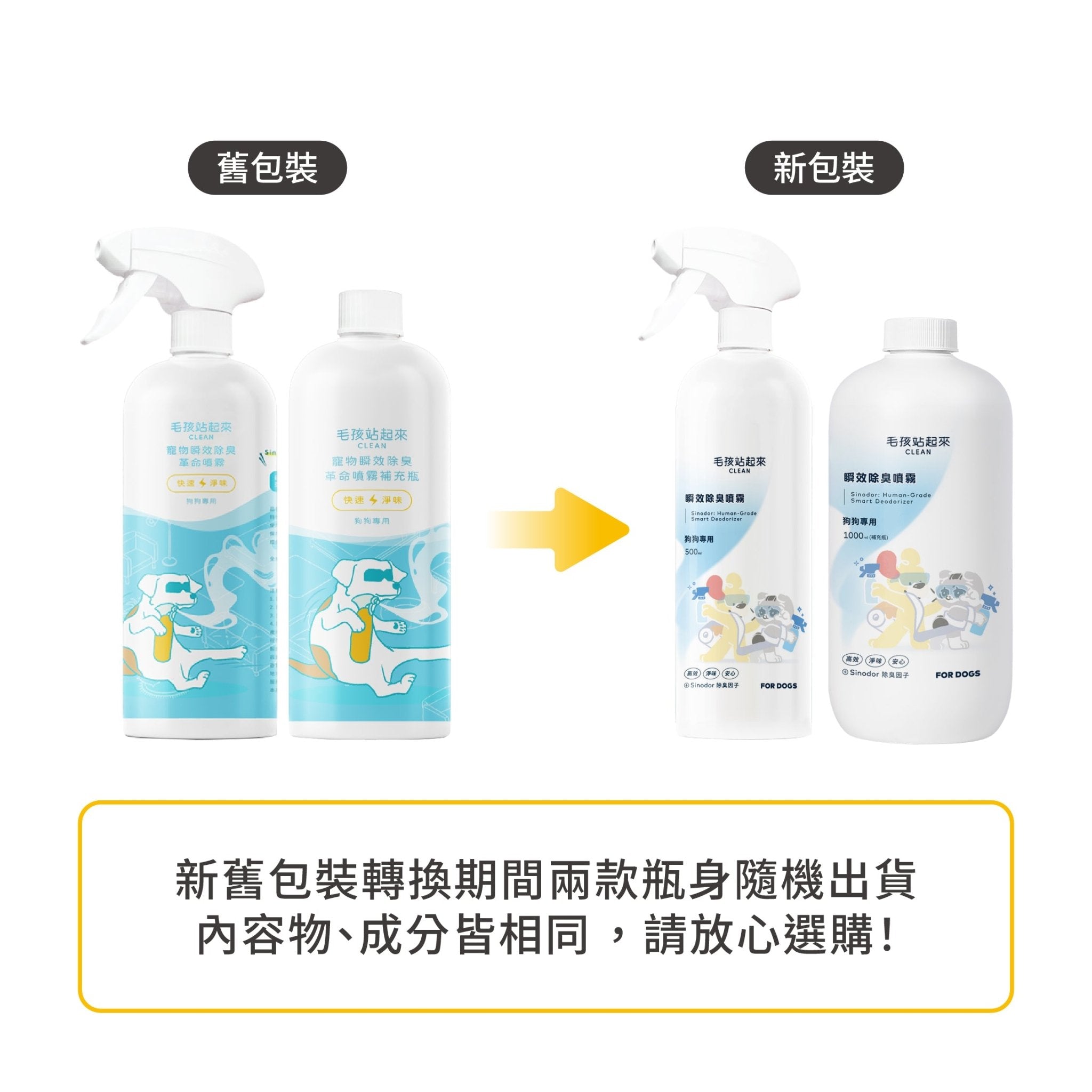 毛孩居家清潔組（居家清潔液+洗毛精+除臭噴霧+濕紙巾） - 毛孩站起來