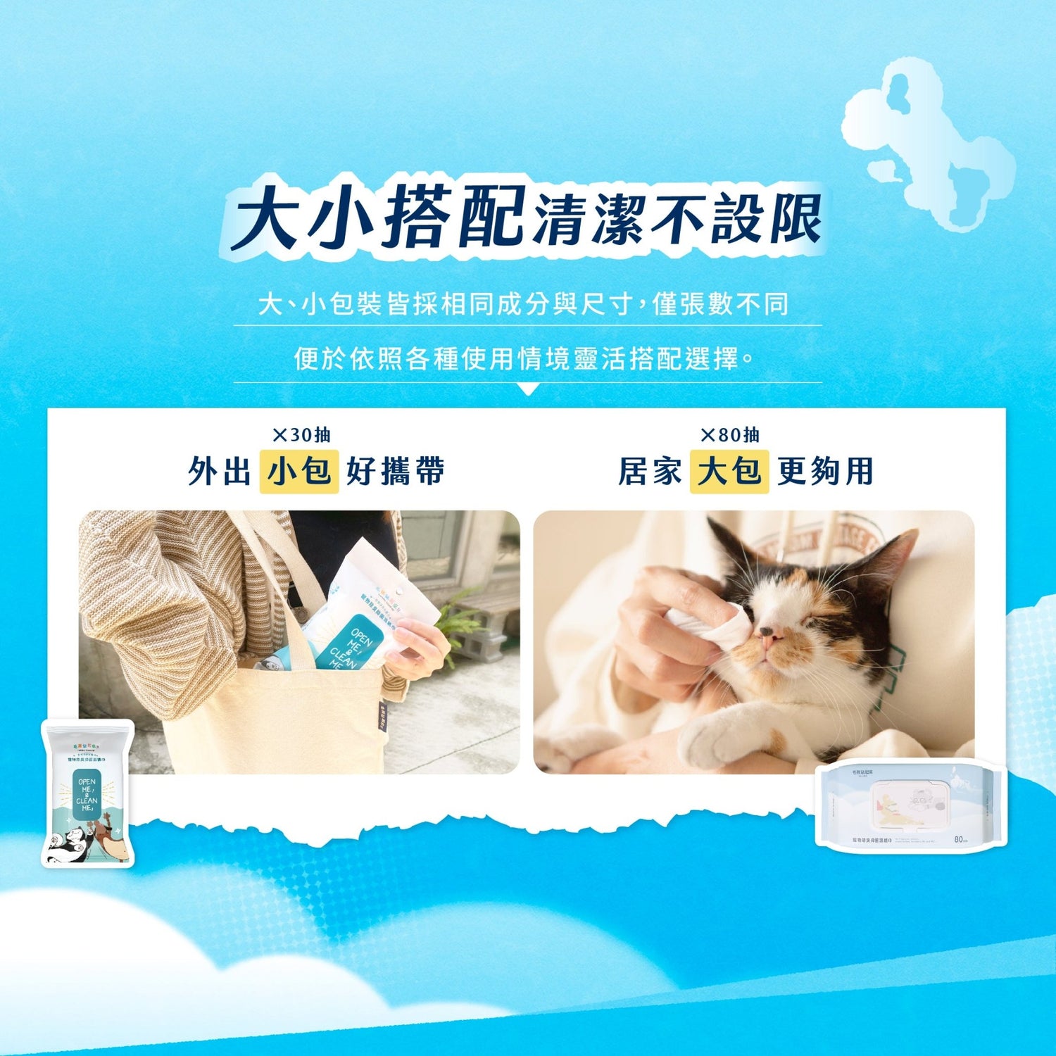 毛孩居家清潔組（居家清潔液+洗毛精+除臭噴霧+濕紙巾） - 毛孩站起來