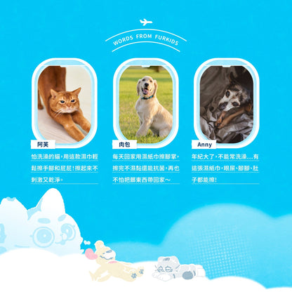 毛孩居家清潔組（居家清潔液+洗毛精+除臭噴霧+濕紙巾） - 毛孩站起來