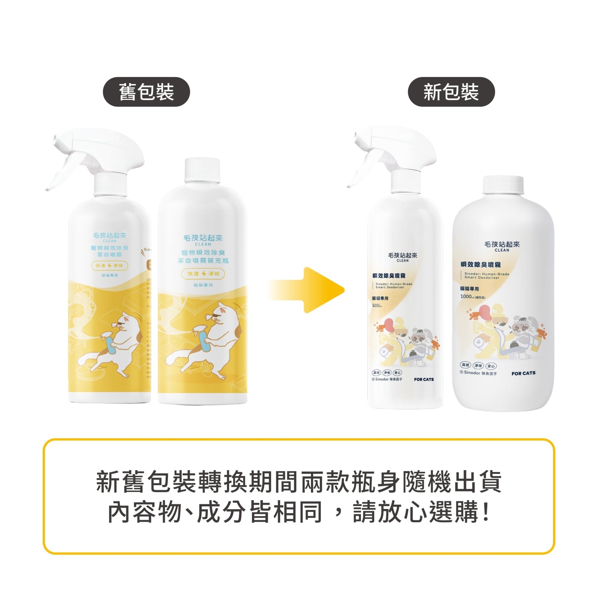 毛孩居家清潔組（居家清潔液+洗毛精+除臭噴霧+濕紙巾） - 毛孩站起來